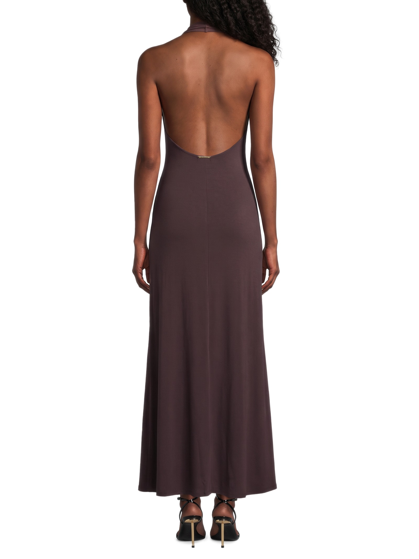 Vestido Super Midi Frente Única Marrom My Favorite