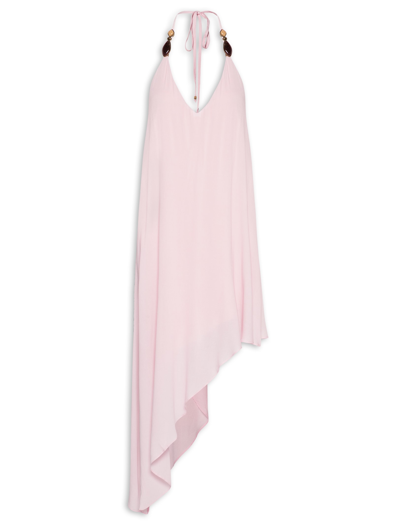 Vestido Super Midi Frente Única Rosa My Favorite
