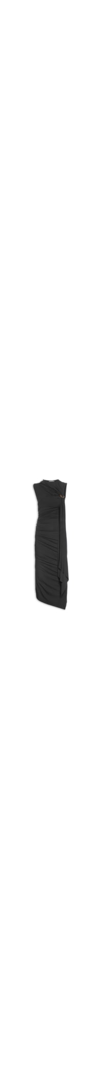Vestido Super Midi Justo Sem Manga - Preto