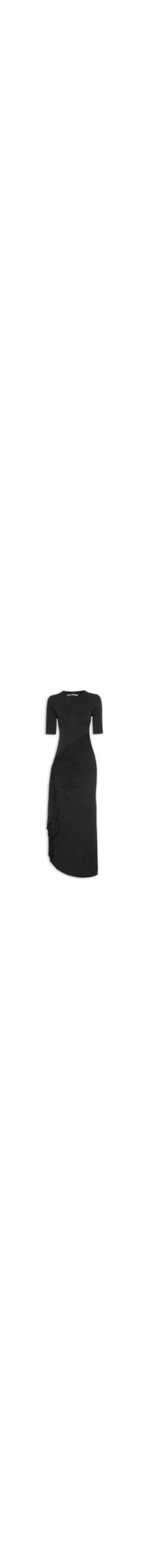 Vestido Super Midi Manga Curta - Preto