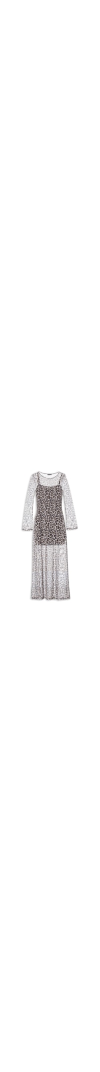 Vestido Super Midi Manga Longa - Animal Print