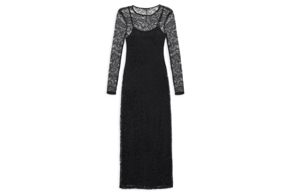 Vestido Super Midi Manga Longa - Preto