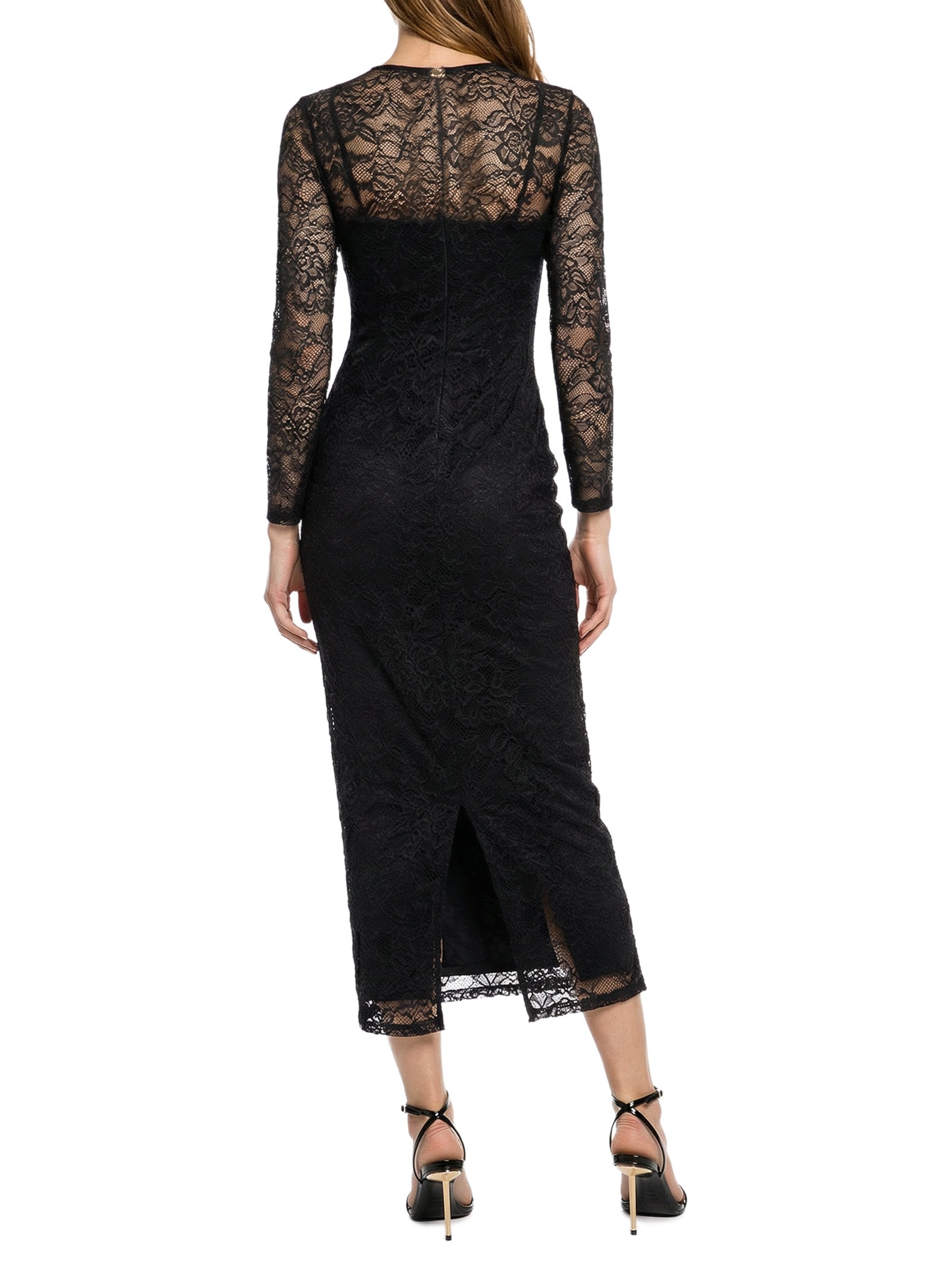 Vestido Super Midi Manga Longa Preto Lança Perfume