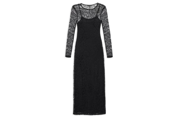 Vestido Super Midi Manga Longa - Preto
