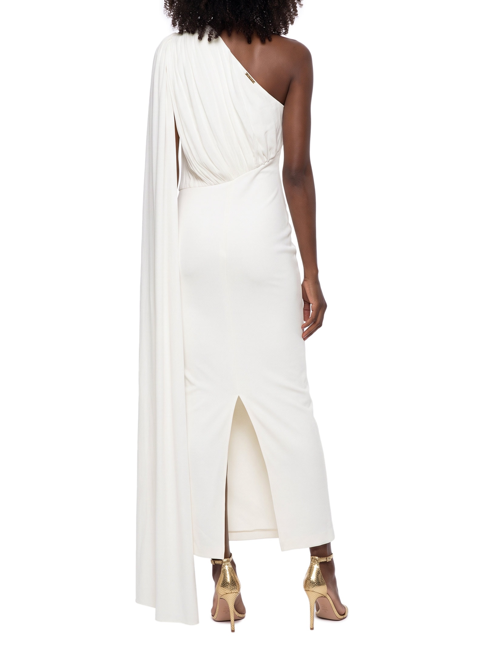 Vestido Super Midi Ombro Único Branco Lança Perfume