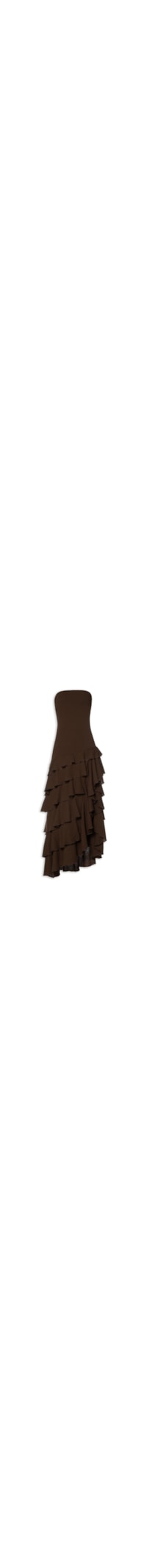 Vestido Super Midi Sem Alças - Marrom