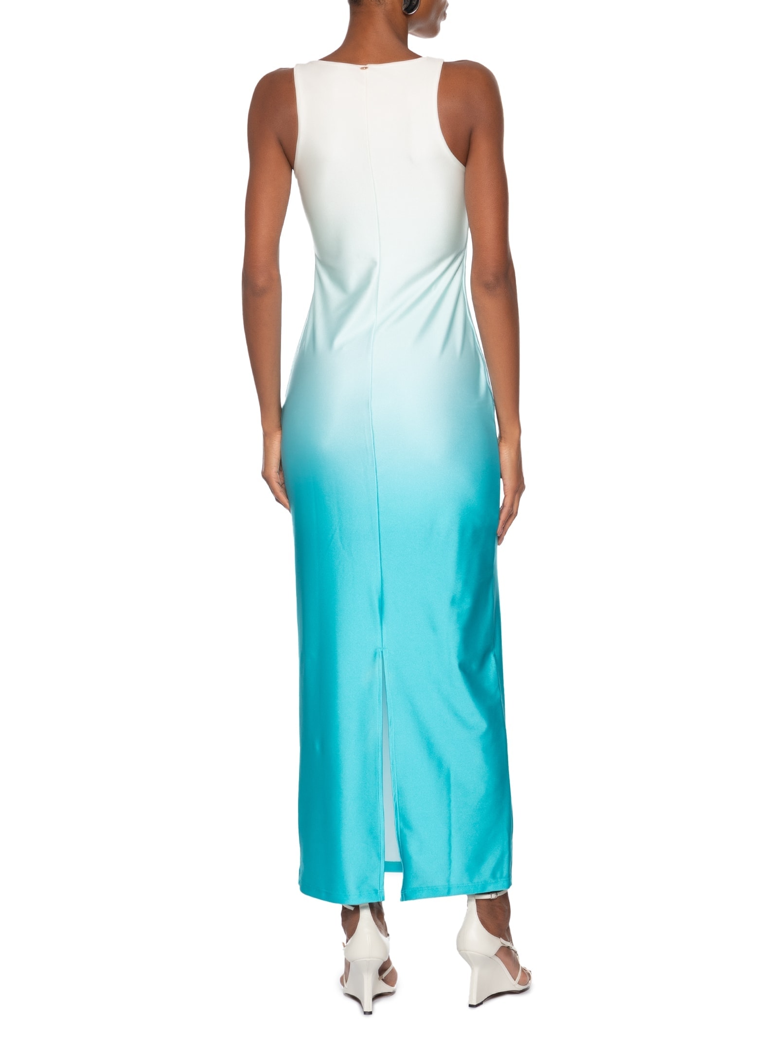 Vestido Super Midi Sem Manga Azul  Lança Perfume