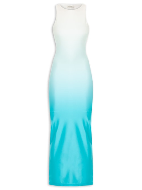 Vestido Super Midi Sem Manga – Azul