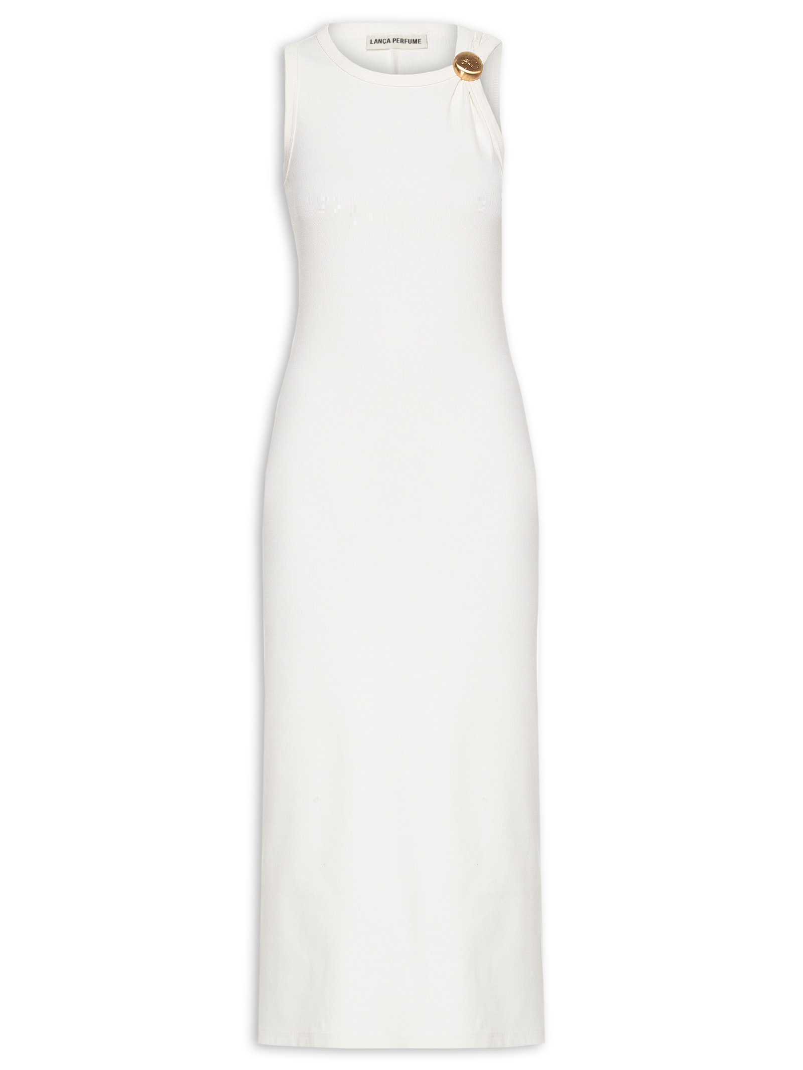 Vestido Super Midi Sem Manga Branco Lança Perfume