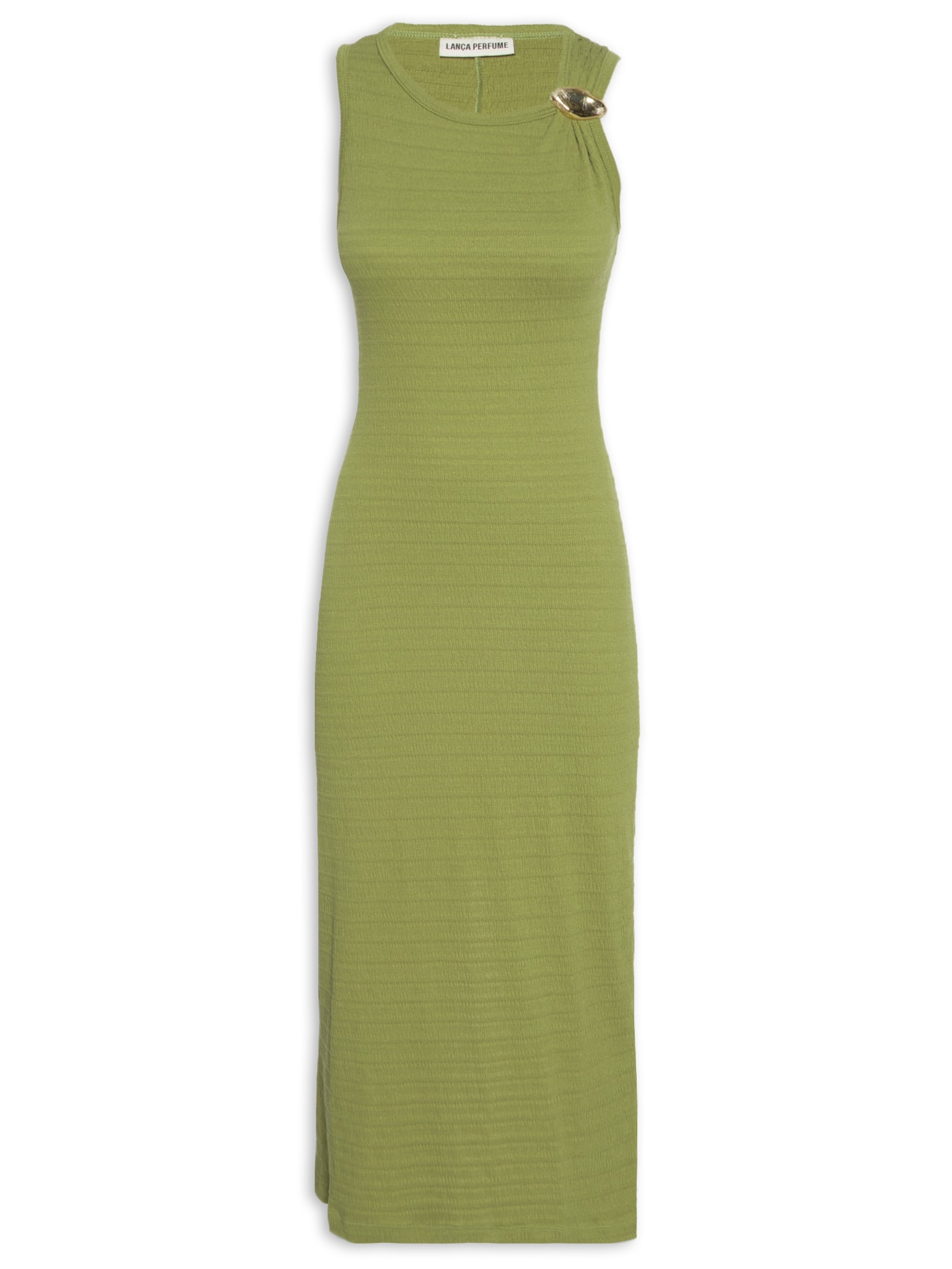 Vestido Super Midi Sem Mangas Verde Lança Perfume