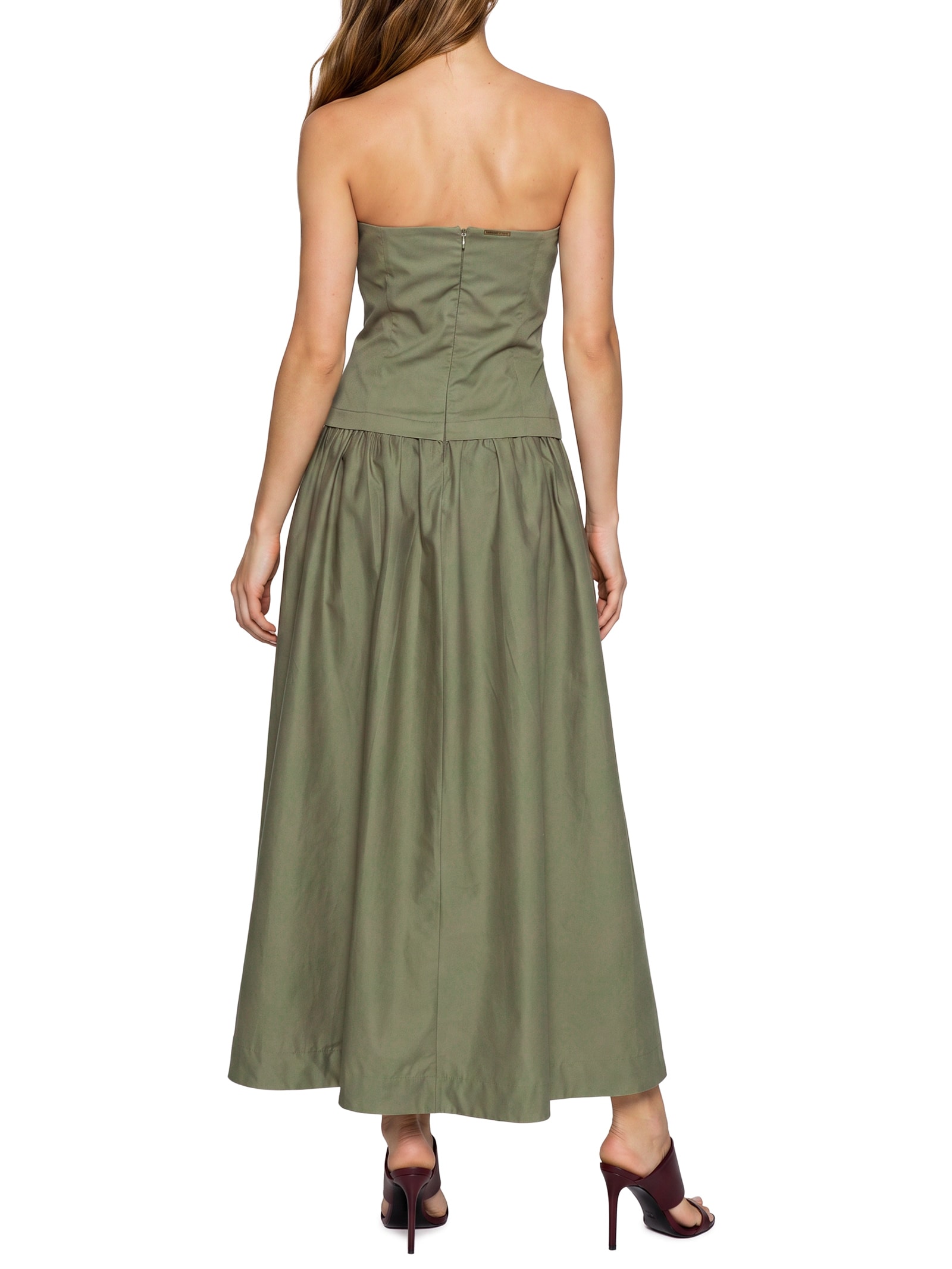 Vestido Super Midi Sem Mangas Verde Lança Perfume