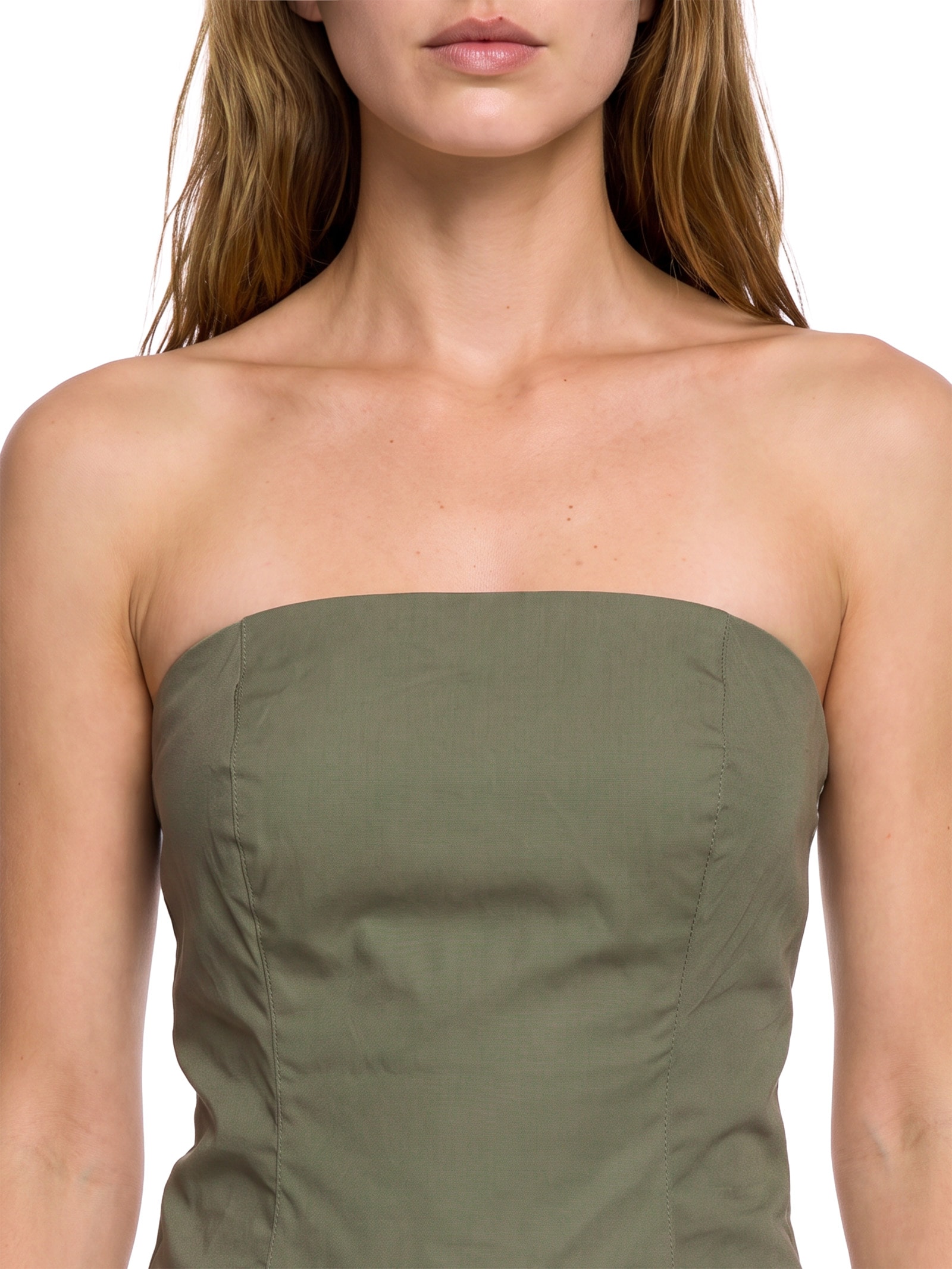 Vestido Super Midi Sem Mangas Verde Lança Perfume