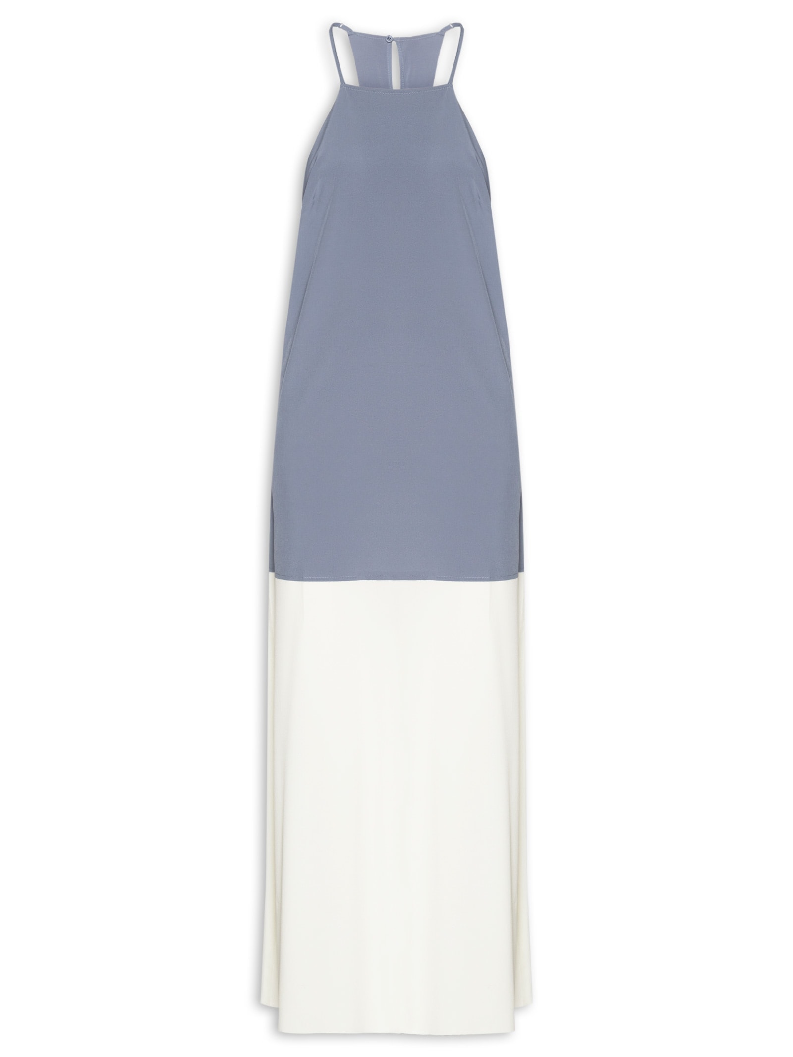 Vestido Superlight Alças Bicolor Azul Osklen