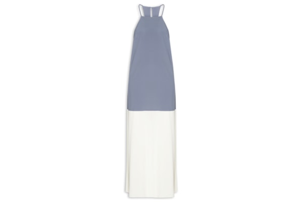 Vestido Superlight Alças Bicolor - Azul