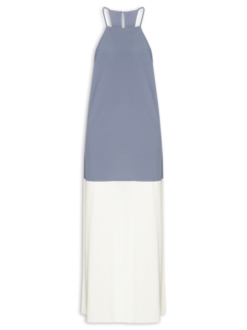 Vestido Superlight Alças Bicolor – Azul