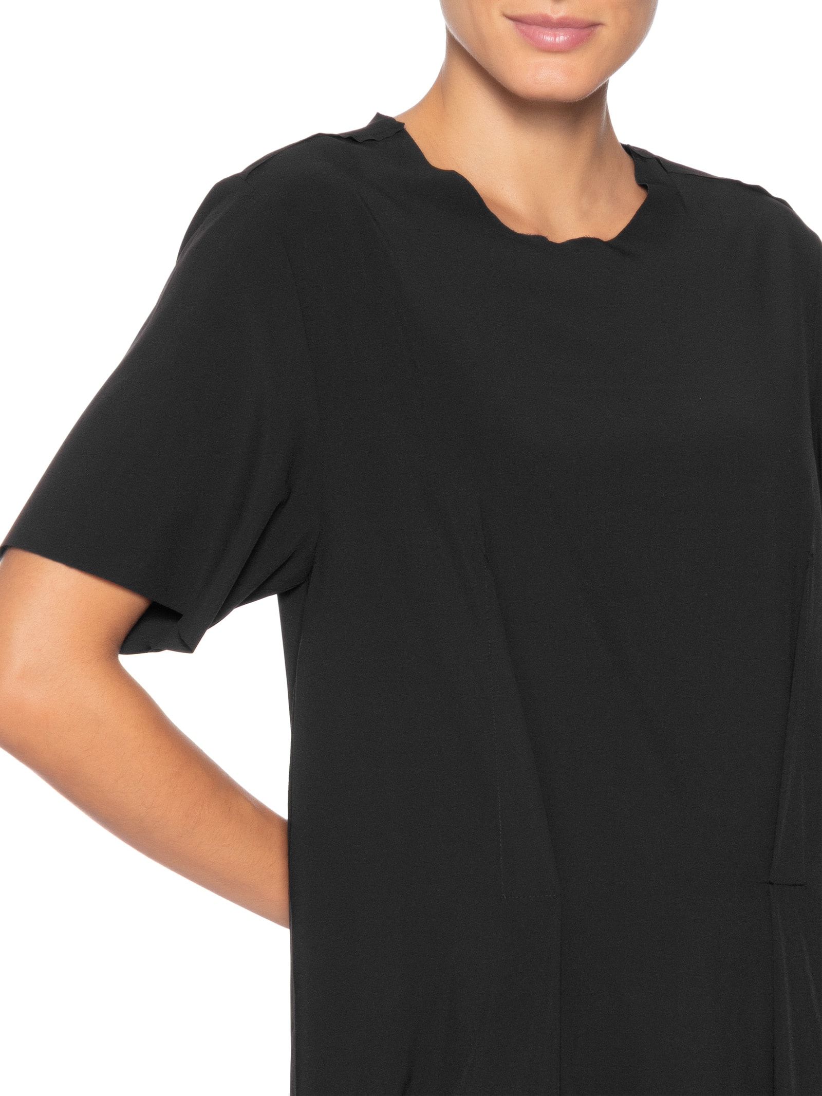 Vestido Superlight Longo Baloon Pence Preto Osklen