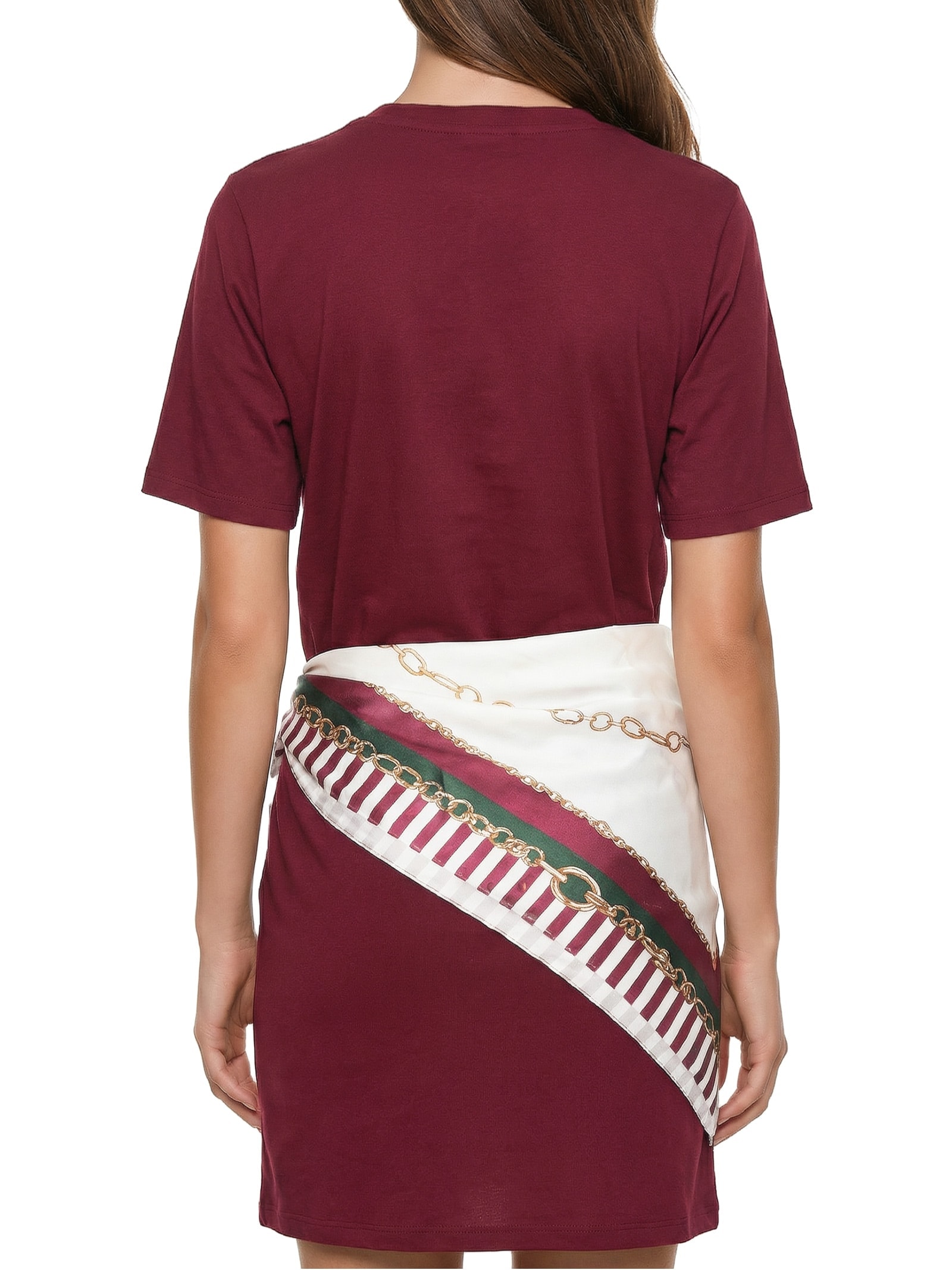 Vestido T-Dress Com Lenço Vermelho Lança Perfume