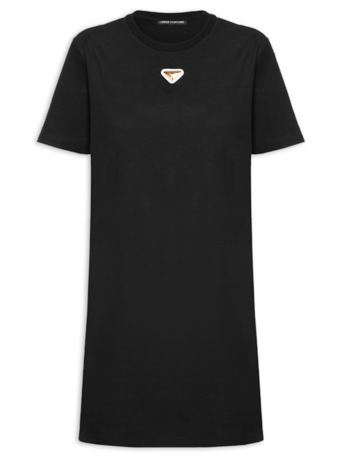 Vestido T-Dress Com Placa – Preto