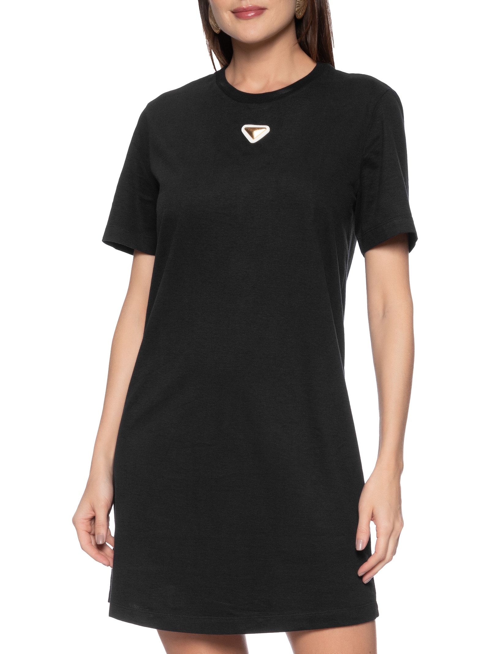 Vestido T-Dress Com Placa Preto Lança Perfume