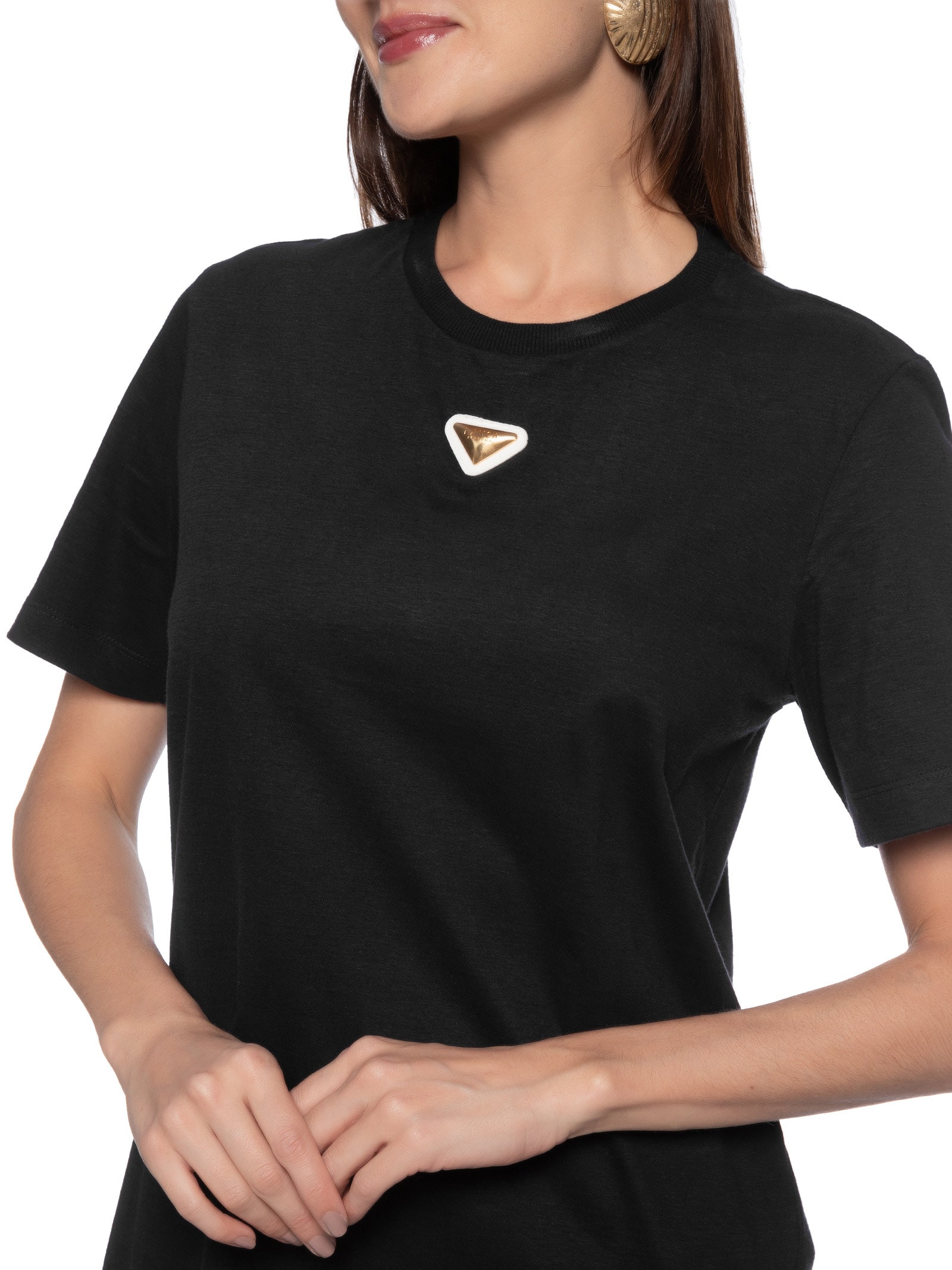 Vestido T-Dress Com Placa Preto Lança Perfume