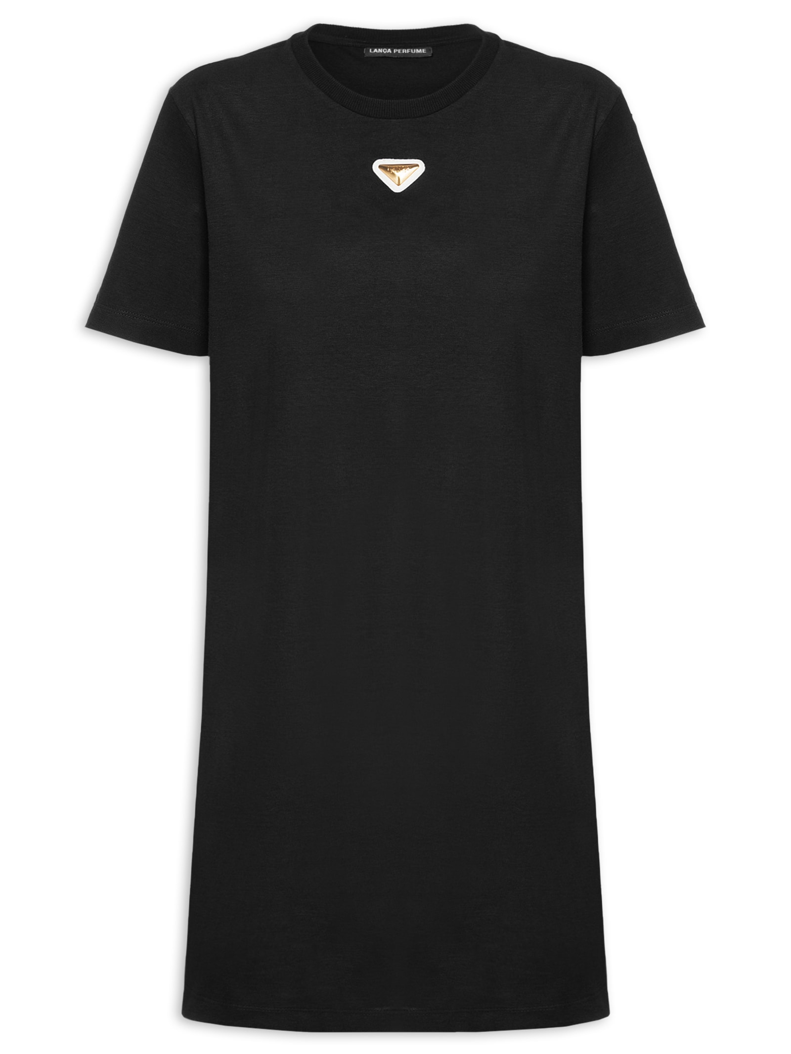 Vestido T-Dress Com Placa Preto Lança Perfume