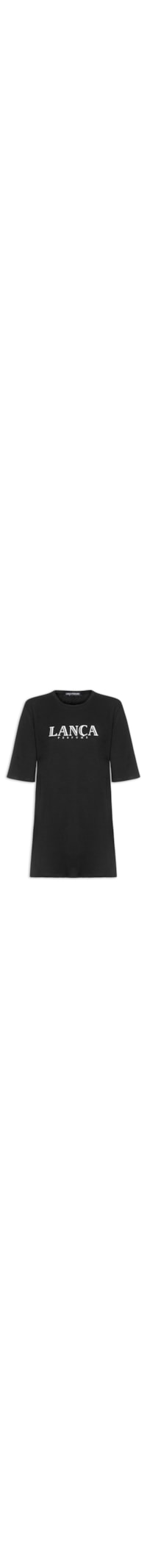 Vestido T-Dress Oversized Manga Média - Preto