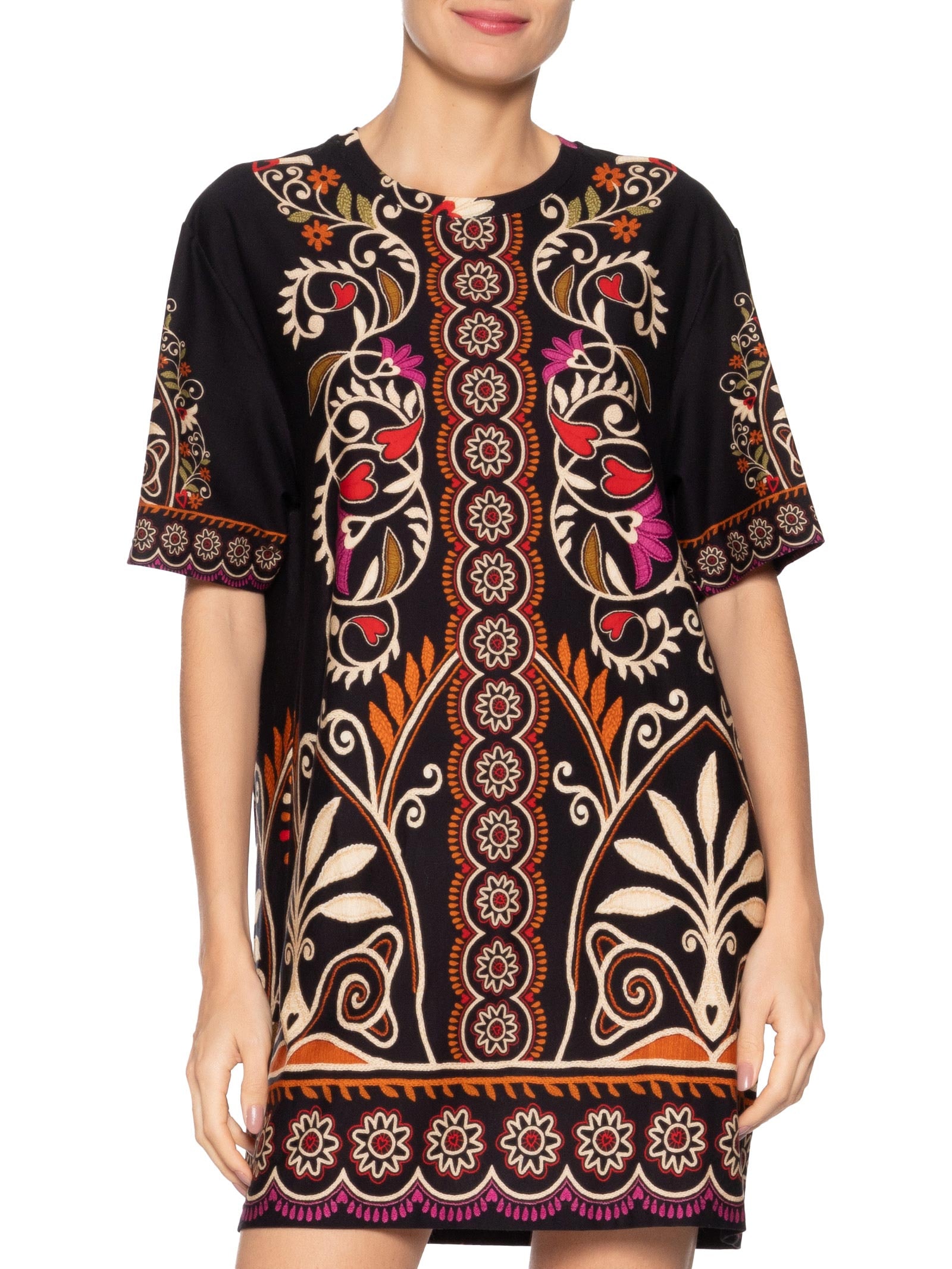 Vestido T-Shirt Básico Adriele Preto Farm