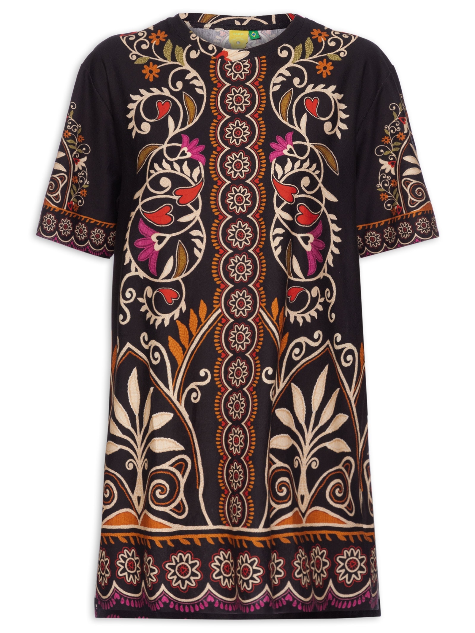 Vestido T-Shirt Básico Adriele Preto Farm