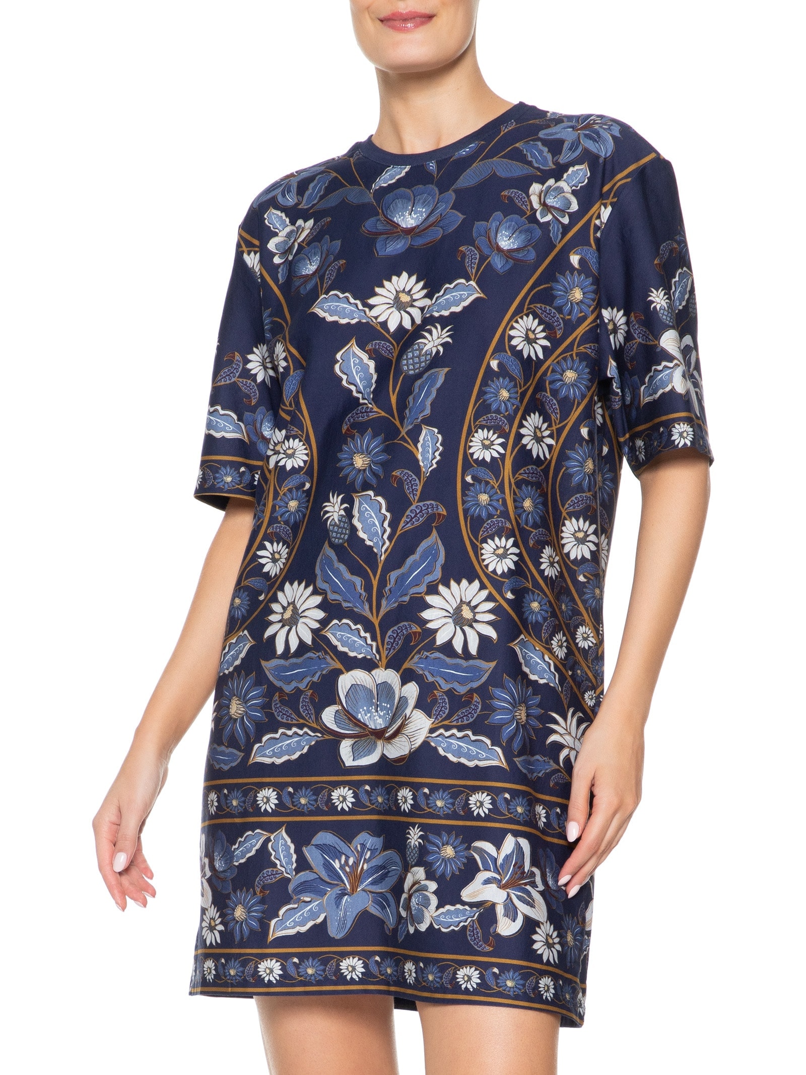 Vestido T-shirt Básico Marcelle Azul Farm