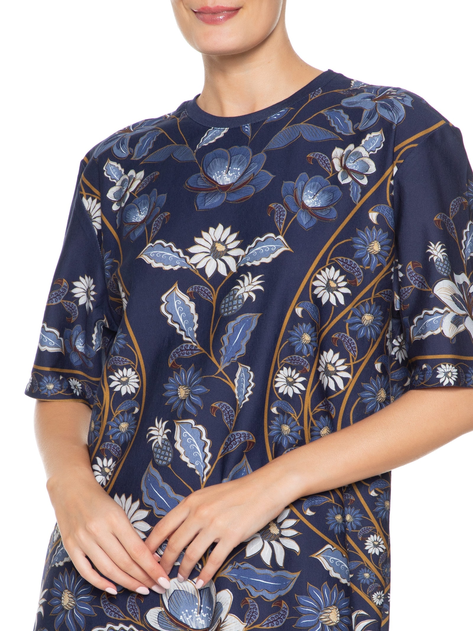 Vestido T-shirt Básico Marcelle Azul Farm