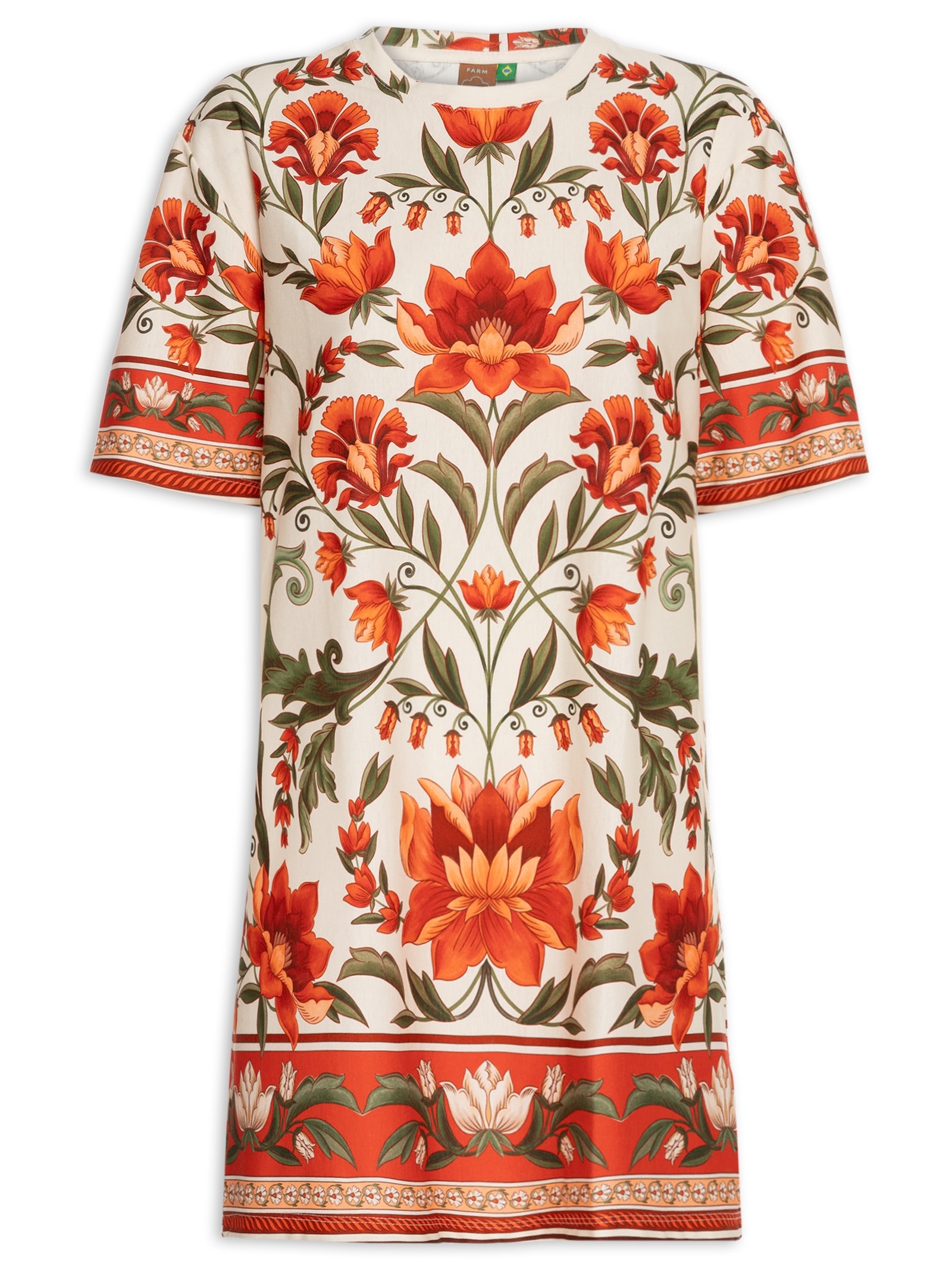 Vestido T-shirt Básico Natalia Off White Farm