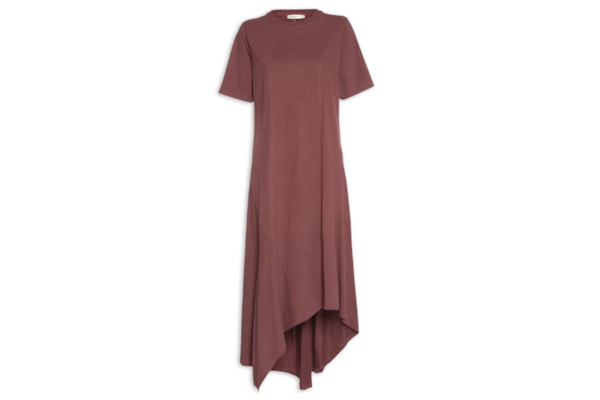 Vestido T-Shirt Bicos - Marrom