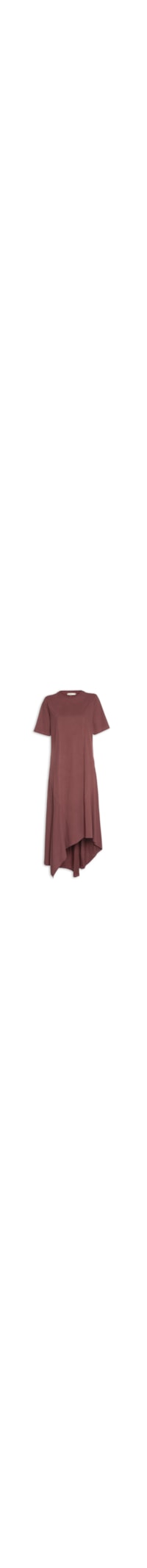 Vestido T-Shirt Bicos - Marrom