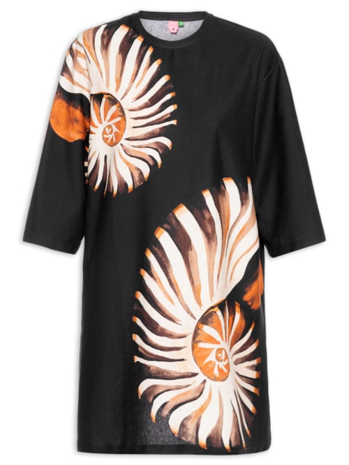 Vestido T-Shirt Big Amonita - Preta