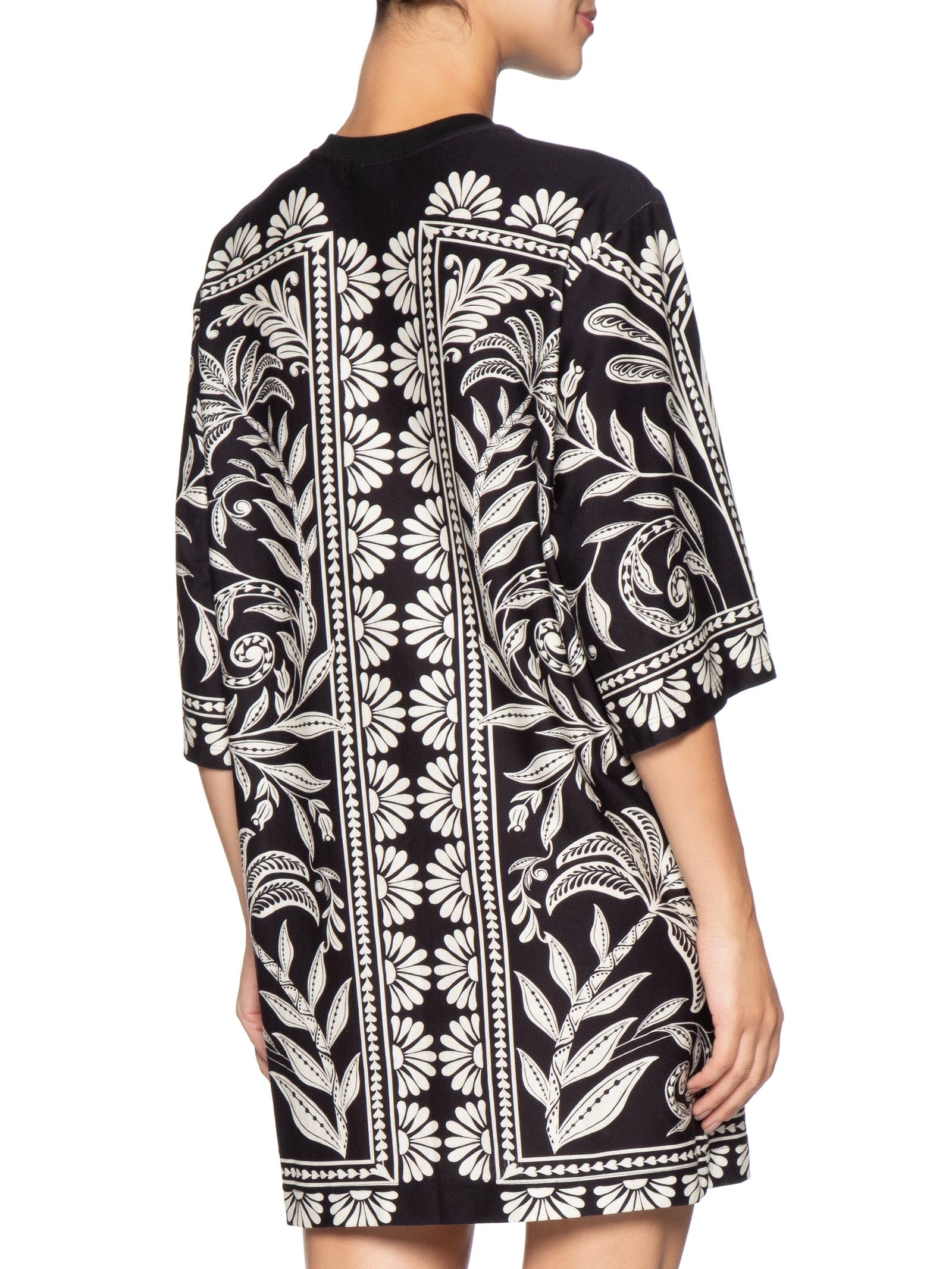 Vestido T-shirt Big Coqueiro Sereno Preto Farm
