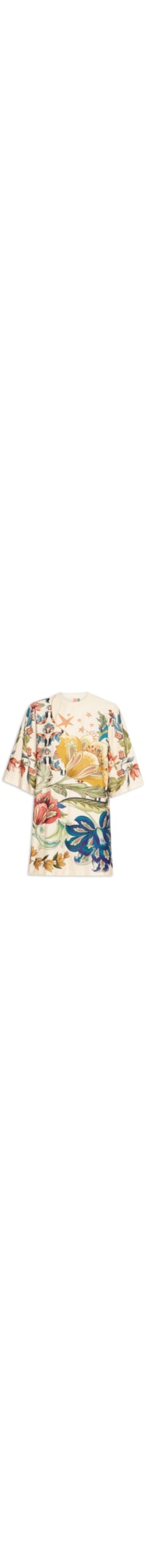 Vestido T-Shirt Big Floral Maite - Branco