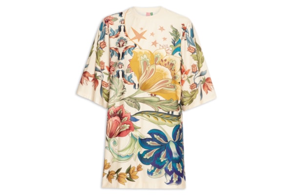 Vestido T-Shirt Big Floral Maite – Branco