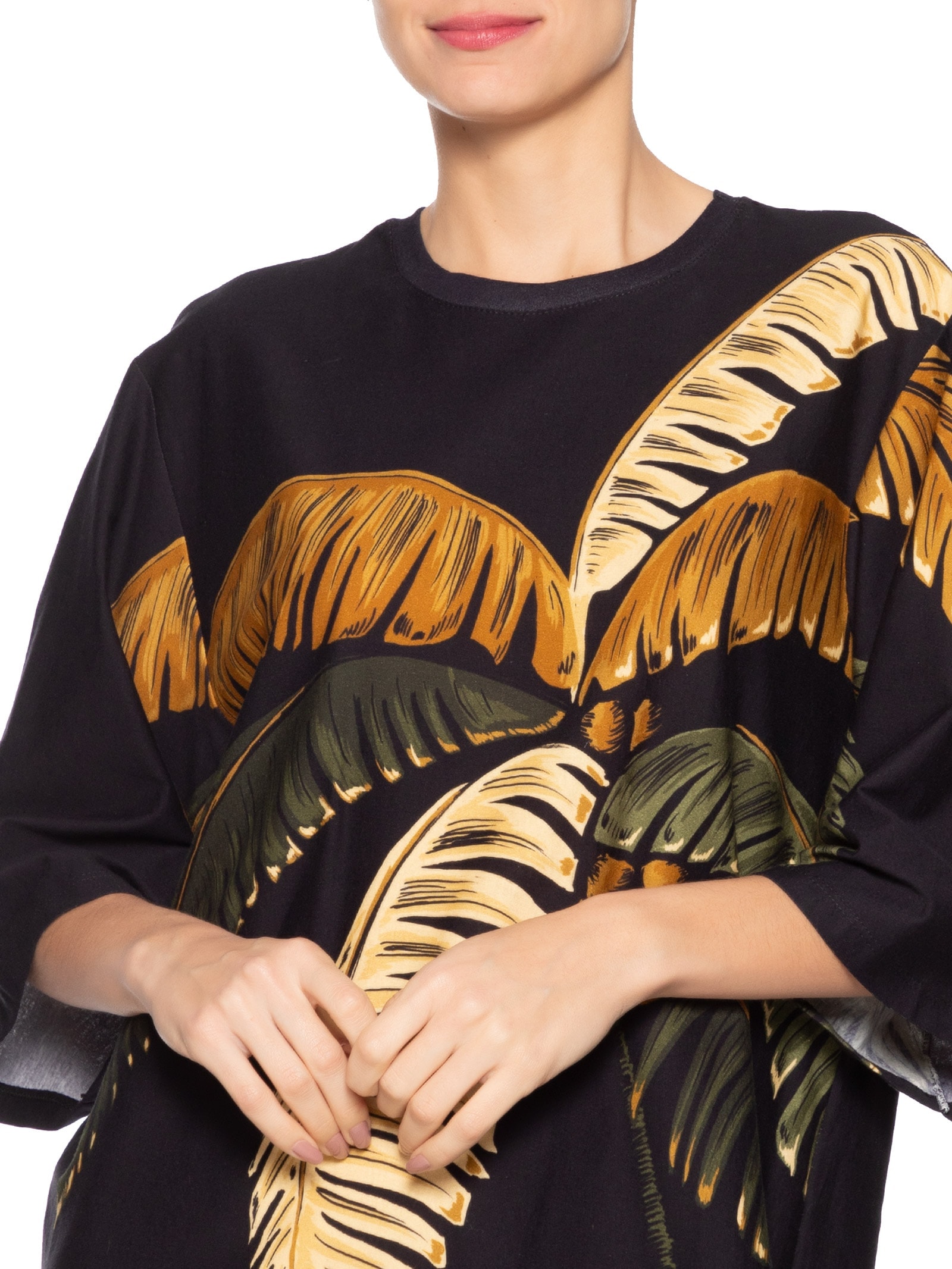 Vestido T-Shirt Big Itacaré Coqueiro Preto Farm