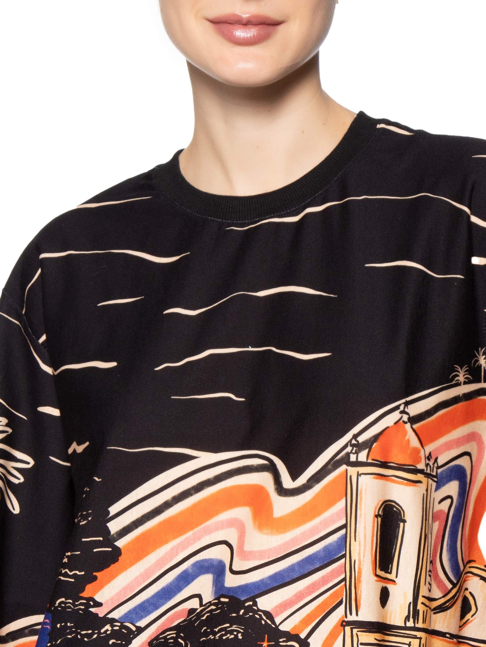Vestido T-shirt Big Lenço Paraty – Preto Farm