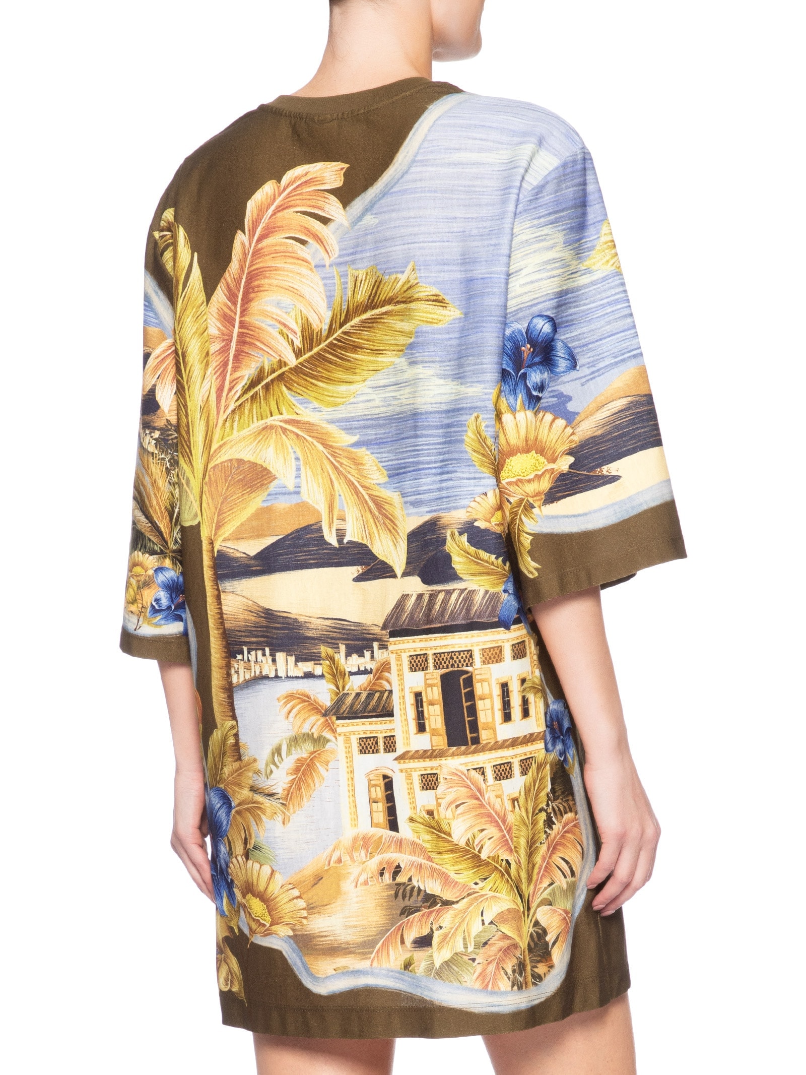 Vestido T-Shirt Big Lenço Rio Paraíso Marrom Farm