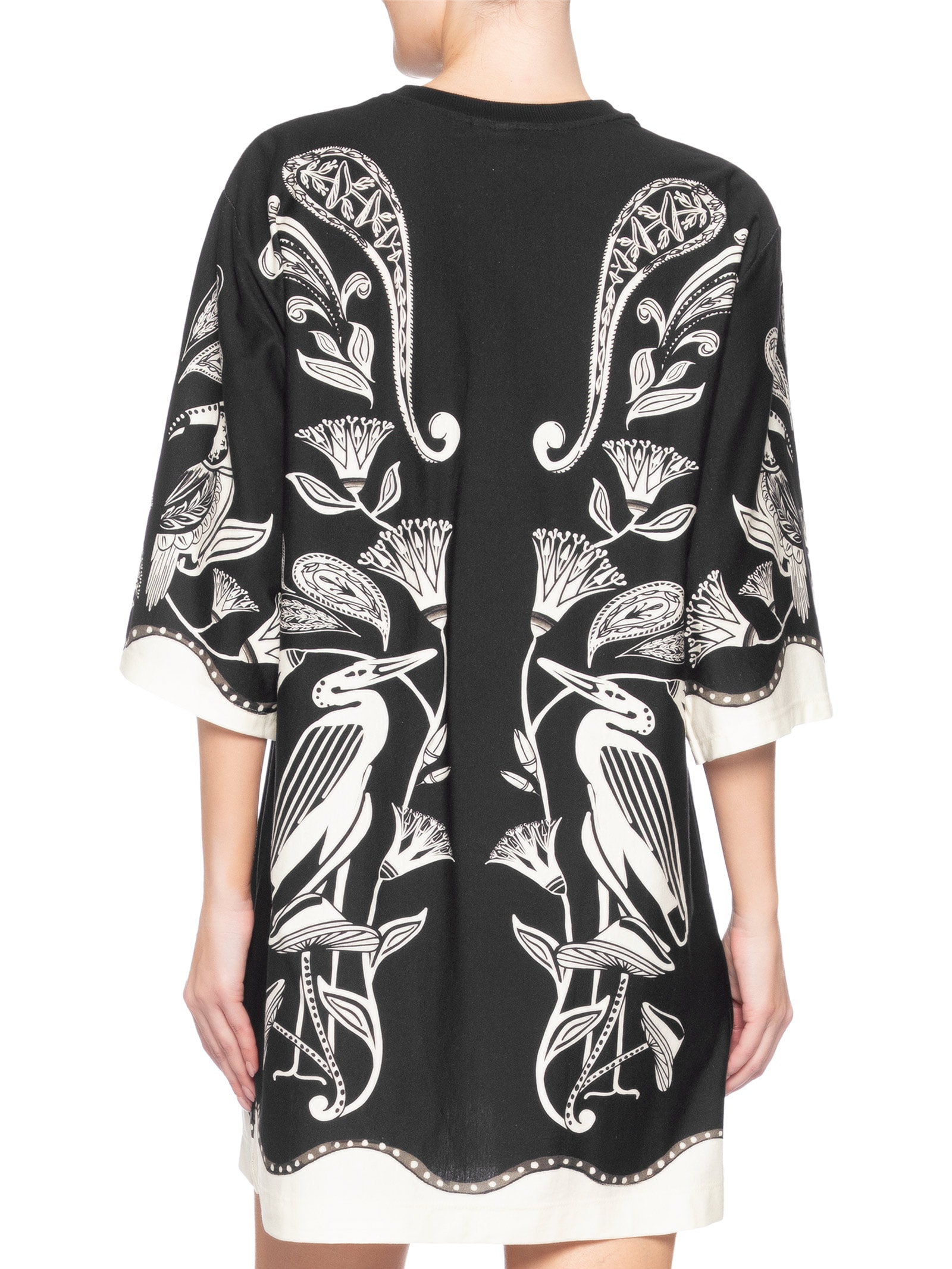 Vestido T-Shirt Big Patch Tropical Preto Farm