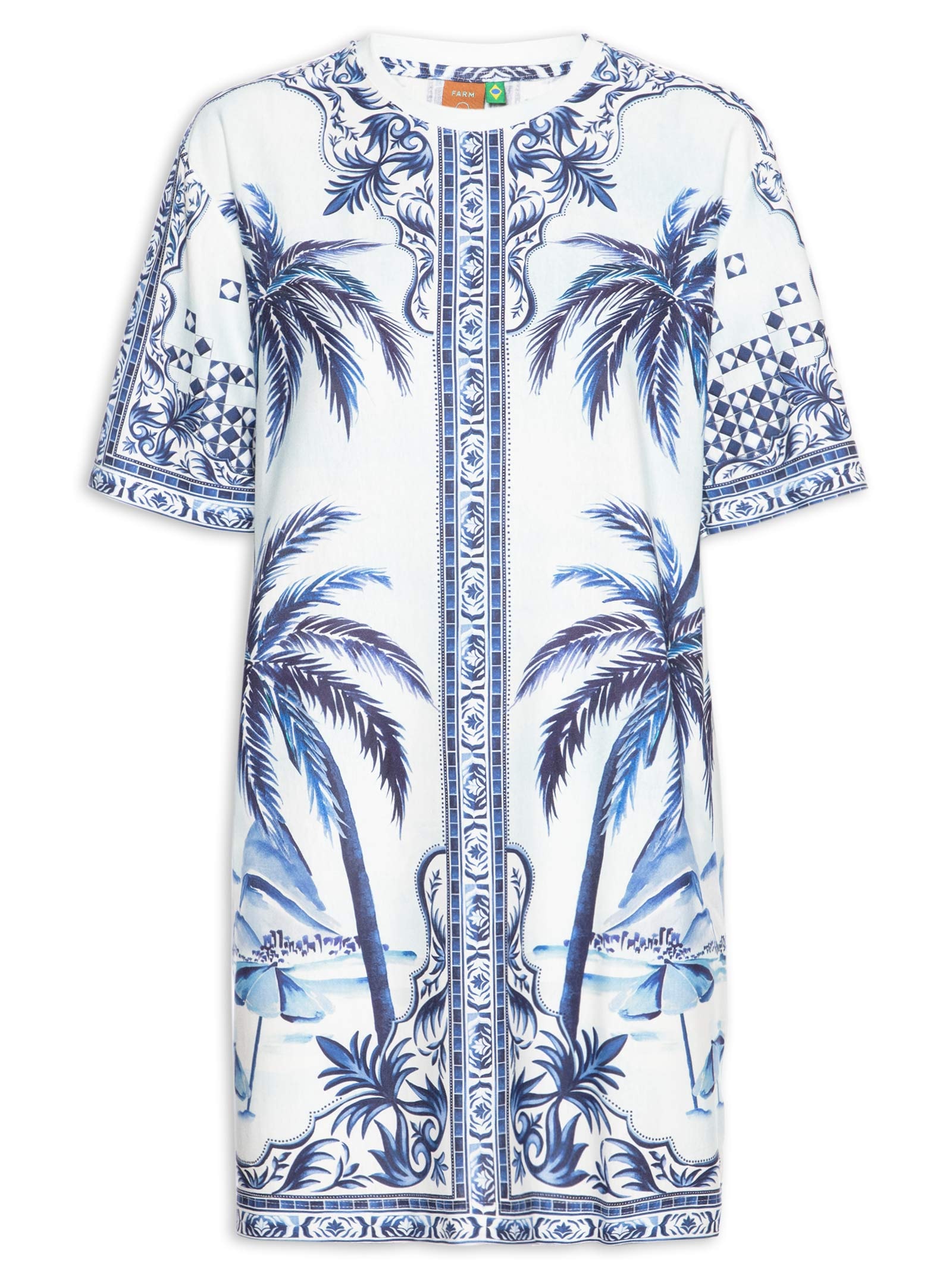 Vestido T-shirt Cidade Maravilha – Branco Farm
