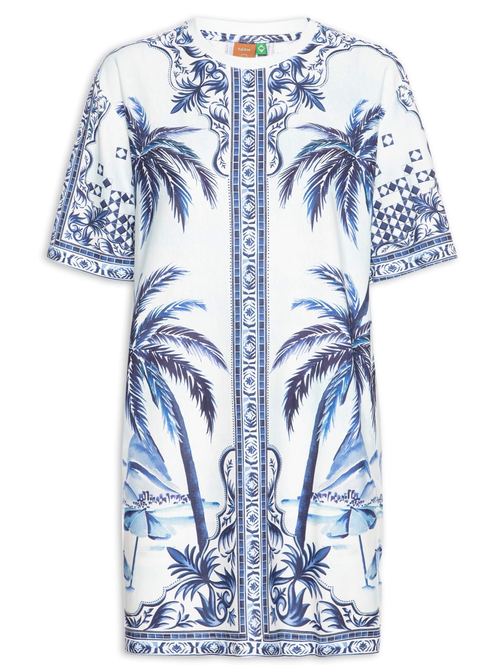 Vestido T-shirt Cidade Maravilha – Branco Farm