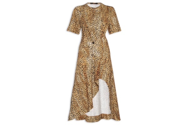 Vestido T-Shirt Midi Detalhe Colisse - Marrom