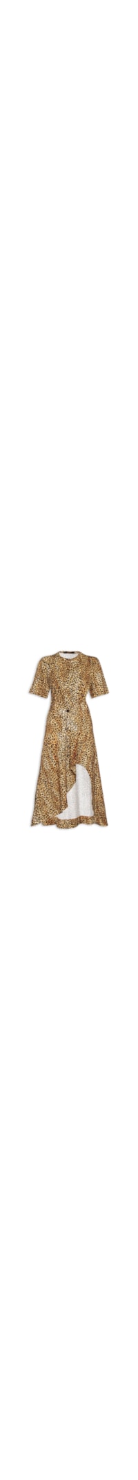 Vestido T-Shirt Midi Detalhe Colisse - Marrom