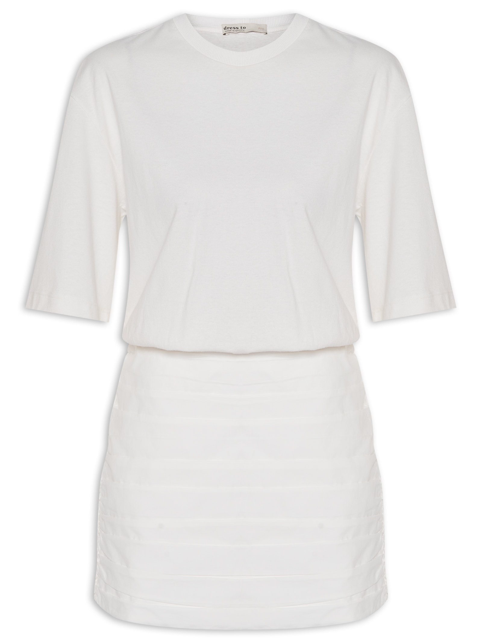 Vestido T-Shirt Saia Tecido Branco Dress To