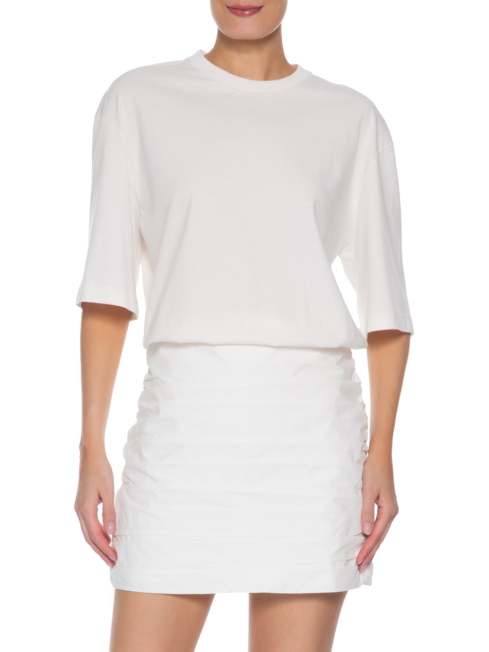 Vestido T-Shirt Saia Tecido Branco Dress To