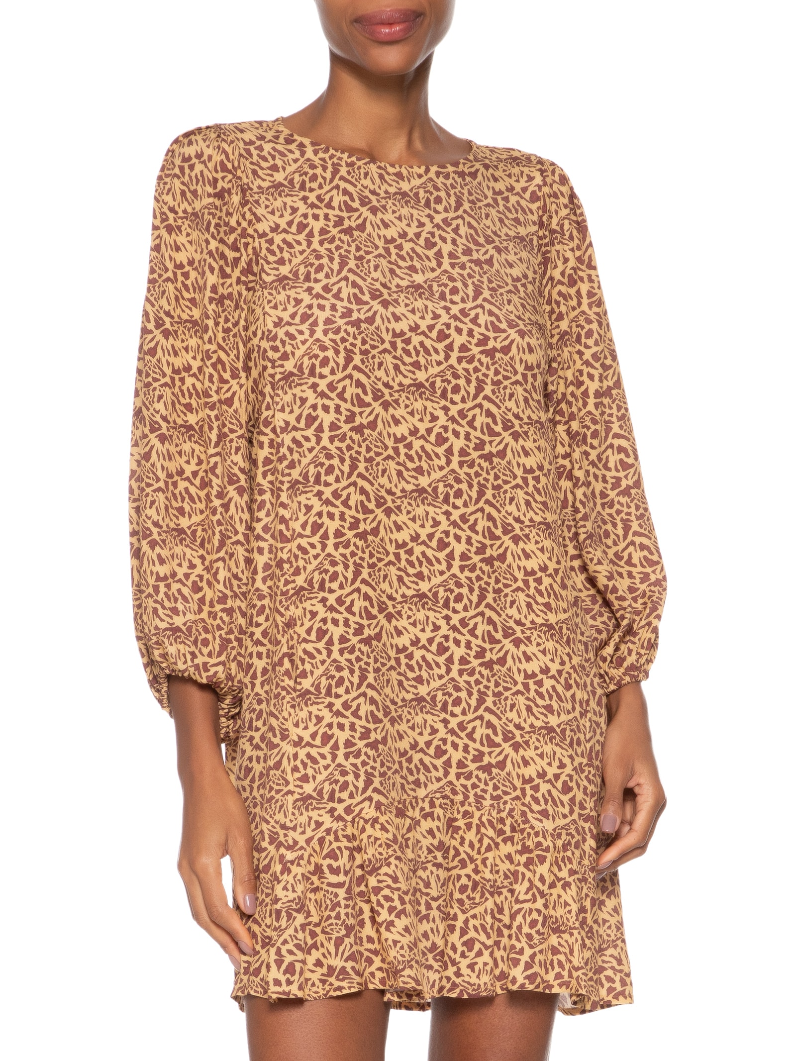 Vestido T-Shirt Textura Tartaruga Marrom Animale