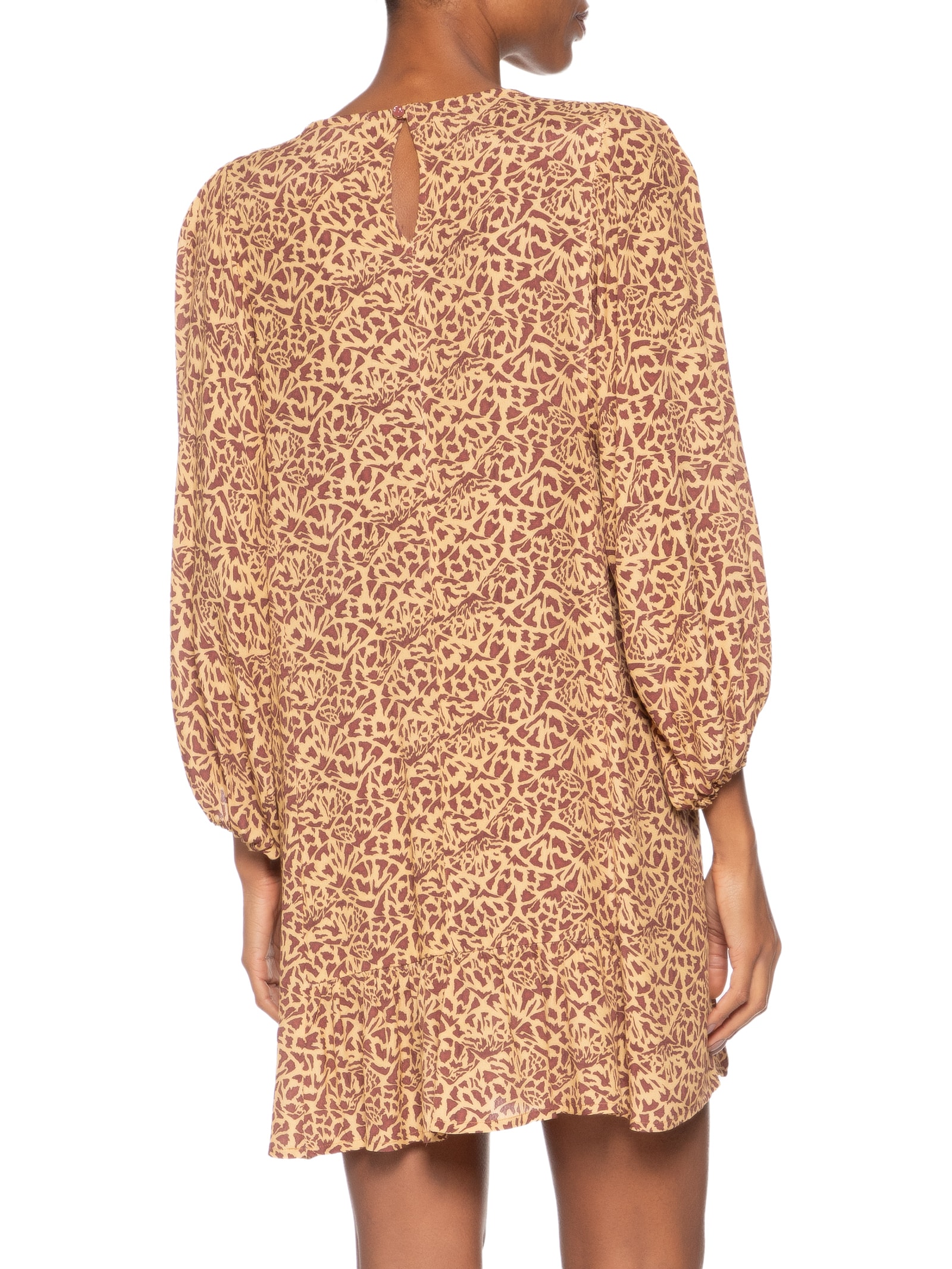 Vestido T-Shirt Textura Tartaruga Marrom Animale