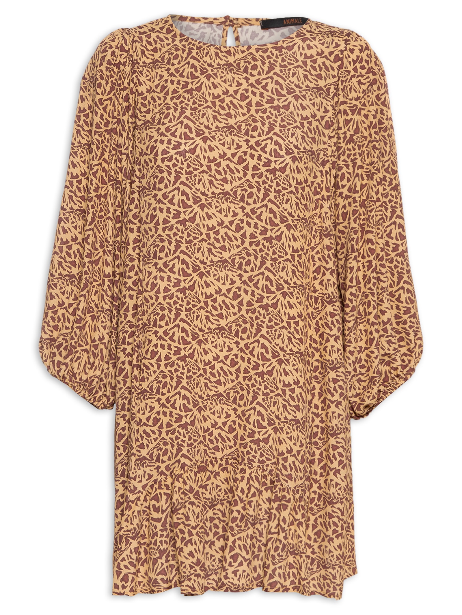 Vestido T-Shirt Textura Tartaruga Marrom Animale